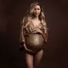 Maternity Dresses Luxurous Sequins Maternity Photography Bodysuits V-neck Sequined Pregnancy Jumpsuits