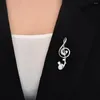 Brooches Simple Crystal Musical Note For Women Luxury Music Symbol Brooch Pin Fashion Jewelry Accessories Musician Lapel Pins