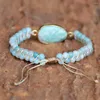 Charm Bracelets Natural Amazonite Bracelet Beaded Wrapped Gemstone For Women Healing Stone Jewelry Gift Her