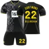 Futebol Stafs Tracksuits Mens Ruos 2223 Dortmund Away 9 Haaland 11 Royce 22 Bellingham Football Jersey Adult e Childrens Conjunto