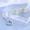 Kolczyki na stadninach pojedynczy wiersz 925 Srebrna igła dla kobiet z niebieską cyrkonią Oświadczenie Bridal Children Jewelry