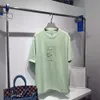 Luo Jiagao Versão SS Trendy Early Spring Novo coloração Solid Classic Bordado camiseta com mangas curtas direto