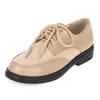 Scarpe casual Lasyarrow Women Oxford Lace Up Tambie Pompe comodi Black Beige 2024 Fashioni primaverili