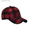 Ball Caps Adult retro tweed dad hat regular baseball hat mens polyester plaid hat adjustable Q240425