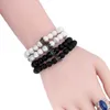 Beaded Charm Natural Stone Jewelry Beaded Bracelets Couple Black Crown Bracelet Men with Copper Beads Bangle Women pulsera dorada 240423