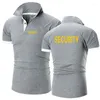 Herrpolos Swat Security 2024 Men Summer Fashion Printing Business Button Lapel Polo Shirt Casual Short Sleeve Slim Fit Tops