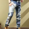 Jeans masculin printemps automne nouveau homme pantalon coréen streetwear cowboy lavé lavé luxe slim fit hip-hop pantalon masculin jeans 240423