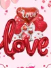 Décoration de fête 10pcs Connexion rouge Love Foil Balloons Set Coeur Verre Verre Verre Ballon Mariage de la Saint-Valentin Décorations Ballon