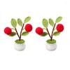 Fiori decorativi 1pc Piccola festa di nozze all'uncinetto decorazione desktop piante in vaso Regali creativi alberi artificiale soggiorno domestico