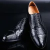 Zapatos de vestir ourui verdadero avestruz de cuero hombres de negocios lace-up soltero para hombres resistente