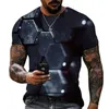 Herren T-Shirts 3D T-Shirt für Männer Mode Hip Hop O-Neck Kurzarm Tops abstrakte Harajuku Herren T-Shirts Übergroße Tees-Shirt Man Clothingl2404