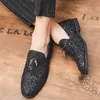 Sıradan Ayakkabı 37-48 Artı Beden Beyaz İtalyan Glitter Loafers Erkek Sequin Erkekler Saçlı Ayak Elbise Düğünleri Klasik Loafer Resmi Ayakkabı