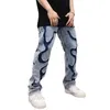 Herr jeans calas jeans högstrt para homens e mulheres marca de moda amana ins rak designkänsla färg matchning h240425