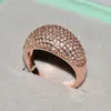 Pierścienie zespołowe luksusowe gwiaździste pełne cyrkon plastowany pierścień dla damskich mody biżuterii