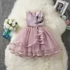 Mädchenkleider 1 2 3 4 5 Jahre weißes Kleid für Mädchen Spitze Tüll Baby Mädchen Kleidung Geburtstagsfeier Prinzessin Elegantes Kleid Blume Hochzeit Abschlussball Kleid D240425