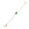 Beaded Delysia King 2021 New Pearl Armband Creative Retro Fashion Simple Temperament Inlaid Green Gem Armband