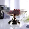 Тарелки европейская фруктовая чаша Высококачественная стеклянная конфетная тарелка творческая закуска чайного стола. Домохозяйство Light Luxury Decorative