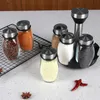 Épargnes de rangement Épargnes 1/7 Jar Set Set Portez en verre Organisateur d'assaisonnement rotatif Sucre et bouteilles de poivre Salt Shaker Kitchen Storage Rack H240425 FAG0