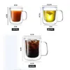 Tumblers Heat resistant double walled glass cups beer and coffee cup set handmade drum tea whiskey transparent drinks H240425