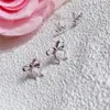 Boucles d'oreilles de goujon à papa à lustre en lustre en argent argent pour femmes