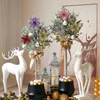 Fleurs décoratives 12pcs 16 cm paillettes artificielles joyeux Noël ornements décorations d'arbres pour l'année à domicile décor de fête de mariage