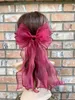 Sweet Girls Lace Bows Princess Hairpins Kids Large Ruffle Gauze Long Ruban Bow Barrets Children's Day Party Party Clip Clip Accessoires Z7877