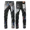 Designer de moda Purple Men High Industry High Street American Paint para fazer calças de moda antigas da moda jeans