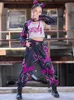 Scen Wear Modern Dance Performance K-Pop Stage Outfit Runway Show Wear Hip Hop Clothes for Girls Kids Jazz Dance Costume Black Purple D240425