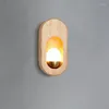 Lampa ścienna japońskie drewniane lampy do sypialni przyśród nosek schodowe z G4 żarówka powierzchniowa drewniane lampy halowe dekoracje wewnętrzne