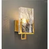 Wall Lamps Nordic Bedside Light Luxury Golden Crystal Lamp Interior LED Stair Corridor Aisle Sconce Living Room Background