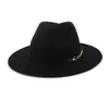 Винтажная мода мужчина женская шерсть джазовая федора шляпы Flat Brim Felt Panama Hat Cap Unisex Ploppy Gambler Party Formal Cap16357087966580