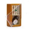 Bolsas de jóias Oirlv Wooden Storage Caixa com tampa clara de recipiente pequeno e sólido organizador