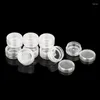 Bouteilles de rangement 10-50pcs 2,5 g d'échantillon transparent de crème transparent mini conteneurs cosmétiques pot transparent pour les arts de l'ongle petit