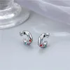 Pendientes de sementales Joyas de lujo clásicas C Forma Cz Parring For Women and Men Titanium Steel Top Quality Pareja Regalos