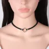 Kettingen zwarte fluwelen punk chokers kettingen voor vrouwen gotische kraag kettingen gouden cirkel chokers mode sieraden groothandel