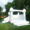 4.5MWX4MLX3.5m (15x13.2x11.5ft) Tam PVC Playland Düğün Beyaz Şişirilebilir Sıçrama Evi Slayt Jumper Bouncer Kalesi Düğünler İçin Atlama