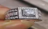 2019 Nowe męskie pierścionki ślubne moda Srebrne szlachetne pierścionki zaręczynowe biżuteria symulowana pierścionek z diamentem na ślub K5654218R3644096