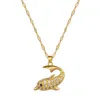 Pendant Necklaces Classic and Cute Stainless Steel Dolphin Necklace Fashionable Micro-embedded Versatile Clavicle Chain