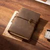 Pieces / Lot Vintage Leather Journal Travelers Notebook Paper Spiral Diary Blank Pages Sketchbook Note Book