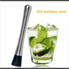 Home Garden Volkeuken Keuken Dineren Barware Staal Crushed Ice Muddler Bar Gereedschap TAIL BARTENDER FUIT MASHER PESTLES DIY DRANK Mixer Dred