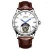 Armbandsur Aesop Flying Tourbillon Watch Men's Mechanical Business Skeleton Luxury Sapphire Clock for Man Support Drop