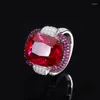 Кластерные кольца 925 стерлинговой серебряный циркон ювелирные изделия 12х16 мм с большой овальной формой зеленое красное рубиновое кольцо для женщин