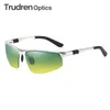 Óculos de sol Trudren Aluminium Sports Green Amarelo polarizado para ciclismo Men Day and Night Vision Driving Glasses Anti-Glare 5961