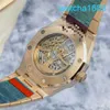 AP Movement Wrist Watch Royal Oak Series 15467or Full Hollow Dial Tourbillon Womens 18K Rose Gold Automatic Mechanical Watch 37 mm Garantie