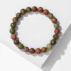 Fios feitos à mão de pedra africana de pedra natural Bracelet Men Yoga Mala Jóias Muss Verdes Agatem