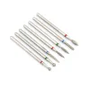 Bitar 7st Diamond Nail Borr Bit Set Electric Milling Futters For Manicure Rotary Burr Nuticle Clean Manicure Drill Accessories