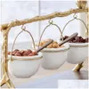 Branche Gold Distes Plaques Oak Snack Bowl Bowl Christmas Candy Decoration Display Home Party Specialty Rack 5743 Q2 DHX2T