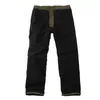 Pantalon pour hommes épais toison pantalon cargo masculin coton militaire tactique pantalon décontracté double couche plus en velours thermique chaud thermique d240425