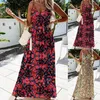 Casual Dresses Floral Suspender Dress Ladies Sexy Slim Maxi Bohemian Halter High Waist Beach sundress för kvinnor 2024