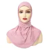 Hijabs klassiska islam kvinnor redo att bära snap fästelement hijabs för kvinna fullt täcke huvud wraps halsduk turban mössor turbante mujer d240425